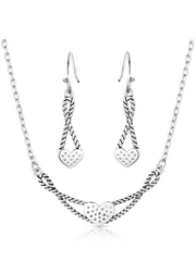 Montana Silversmiths JS6122 Womens Infinite Embrace Jewelry Set Silver back view. If you need any assistance with this item or the purchase of this item please call us at five six one seven four eight eight eight zero one Monday through Saturday 10:00a.m EST to 8:00 p.m EST