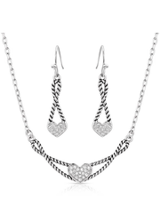 Montana Silversmiths JS6122 Womens Infinite Embrace Jewelry Set Silver front view. If you need any assistance with this item or the purchase of this item please call us at five six one seven four eight eight eight zero one Monday through Saturday 10:00a.m EST to 8:00 p.m EST