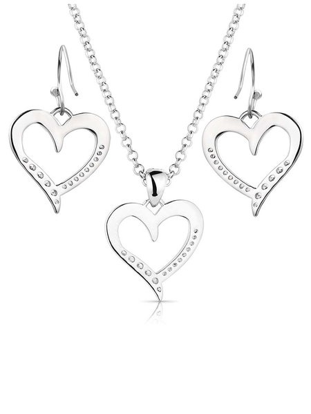 Montana Silversmiths JS6123 Womens Divine Affection Jewelry Set Silver back view. If you need any assistance with this item or the purchase of this item please call us at five six one seven four eight eight eight zero one Monday through Saturday 10:00a.m EST to 8:00 p.m EST