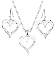 Montana Silversmiths JS6123 Womens Divine Affection Jewelry Set Silver back view. If you need any assistance with this item or the purchase of this item please call us at five six one seven four eight eight eight zero one Monday through Saturday 10:00a.m EST to 8:00 p.m EST