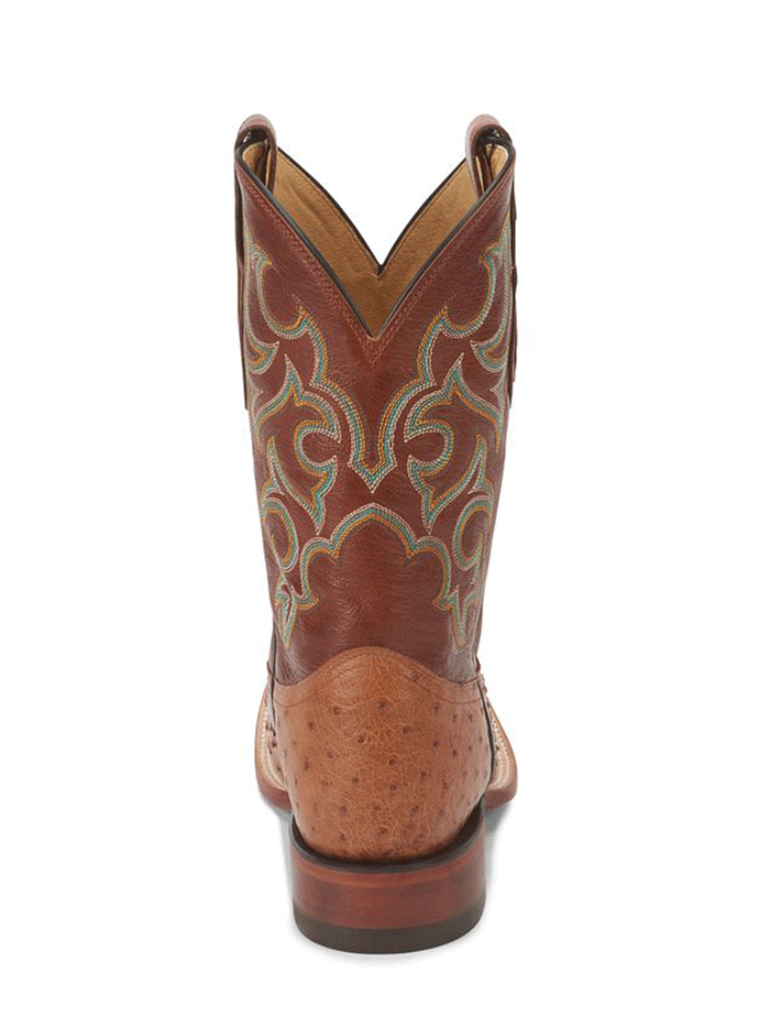 Justin 8516 Mens Truman Full Quill Ostrich Boot Cognac side / front view pair. If you need any assistance with this item or the purchase of this item please call us at five six one seven four eight eight eight zero one Monday through Saturday 10:00a.m EST to 8:00 p.m EST