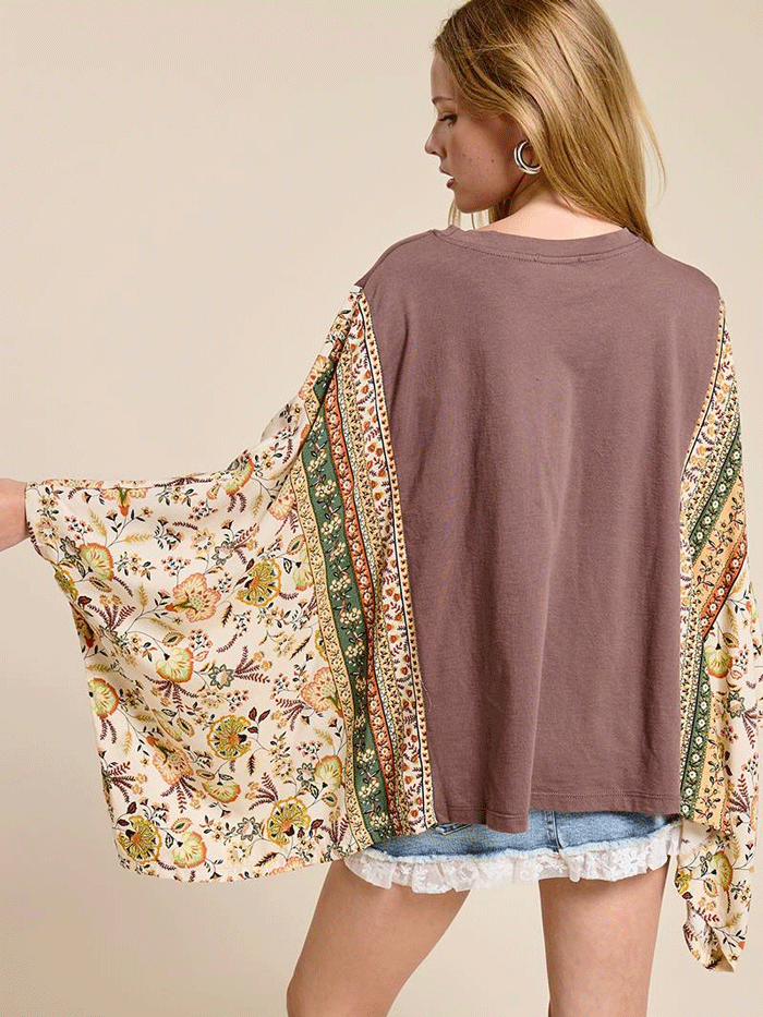 Zutter K2458-9285 Womens Western Cowboy Leopard Tee Brown front view. If you need any assistance with this item or the purchase of this item please call us at five six one seven four eight eight eight zero one Monday through Saturday 10:00a.m EST to 8:00 p.m EST
