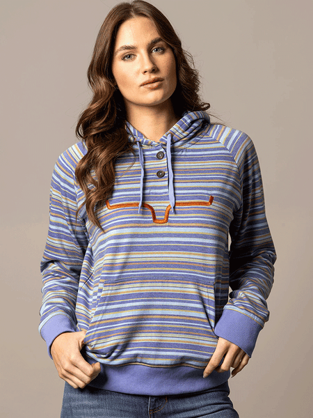 Kimes Ranch KENZIE Womens Hoodie Blue front view. If you need any assistance with this item or the purchase of this item please call us at five six one seven four eight eight eight zero one Monday through Saturday 10:00a.m EST to 8:00 p.m EST