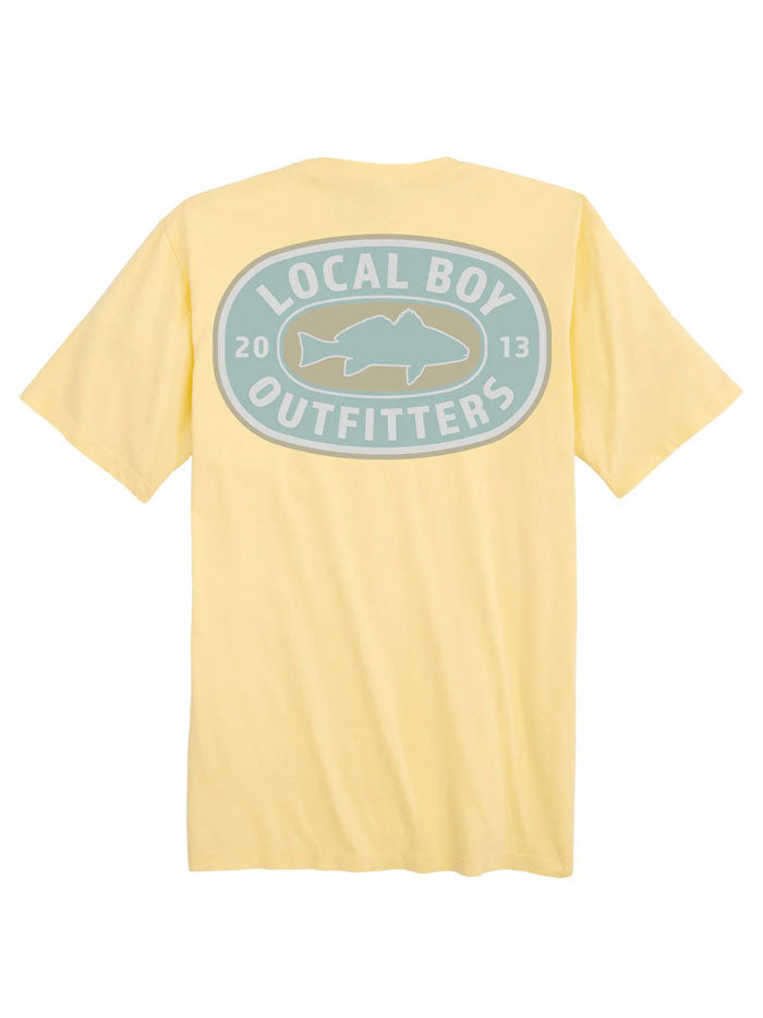 Local Boy Outfitters L1000695-BAN Mens Sandy Red T-Shirt Banana Yellow back view. If you need any assistance with this item or the purchase of this item please call us at five six one seven four eight eight eight zero one Monday through Saturday 10:00a.m EST to 8:00 p.m EST