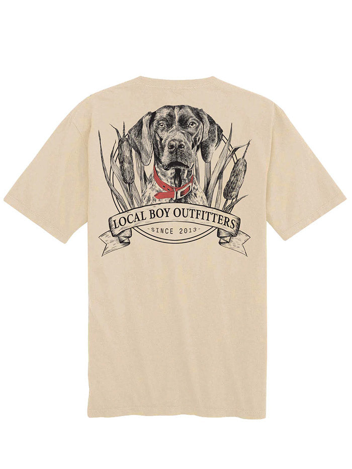 Local Boy Outfitters L1000719-LAT Mens Classic GSP T-Shirt Latte Tan back view. If you need any assistance with this item or the purchase of this item please call us at five six one seven four eight eight eight zero one Monday through Saturday 10:00a.m EST to 8:00 p.m EST