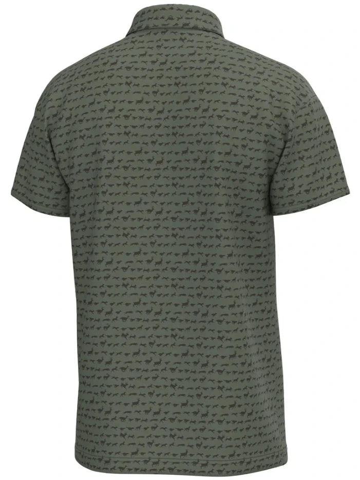 Local Boy Outfitters L1200069-TCH Mens Dirty Myrtle Polo The Chase front view. If you need any assistance with this item or the purchase of this item please call us at five six one seven four eight eight eight zero one Monday through Saturday 10:00a.m EST to 8:00 p.m EST