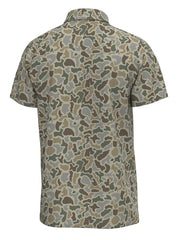 Local Boy Outfitters L1200071-LFS Mens Dirty Myrtle Polo Tee Localflage Sand back view. If you need any assistance with this item or the purchase of this item please call us at five six one seven four eight eight eight zero one Monday through Saturday 10:00a.m EST to 8:00 p.m EST