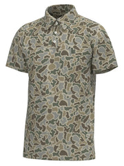 Local Boy Outfitters L1200071-LFS Mens Dirty Myrtle Polo Tee Localflage Sand front view. If you need any assistance with this item or the purchase of this item please call us at five six one seven four eight eight eight zero one Monday through Saturday 10:00a.m EST to 8:00 p.m EST