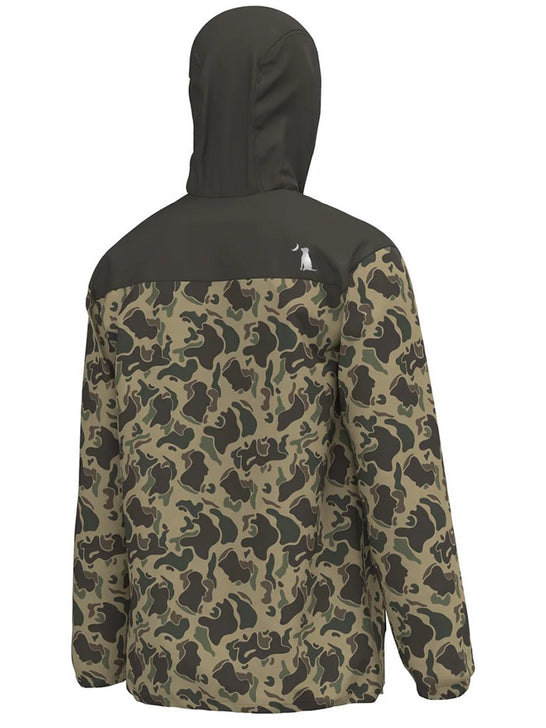 Local Boy Outfitters L1300031-RTC Mens Rain Jacket Retro Camo back view. If you need any assistance with this item or the purchase of this item please call us at five six one seven four eight eight eight zero one Monday through Saturday 10:00a.m EST to 8:00 p.m EST