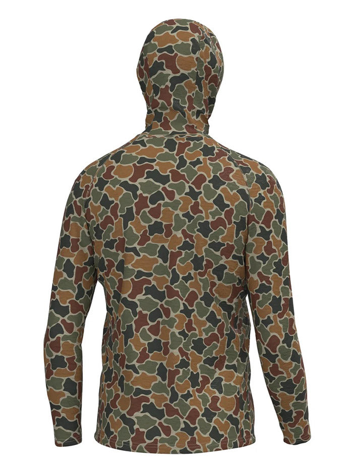Local Boy Outfitters L1400084-FCA Mens Heather Blend Hoddie Forest Camo Autumn front view. If you need any assistance with this item or the purchase of this item please call us at five six one seven four eight eight eight zero one Monday through Saturday 10:00a.m EST to 8:00 p.m EST