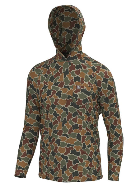 Local Boy Outfitters L1400084-FCA Mens Heather Blend Hoddie Forest Camo Autumn front view. If you need any assistance with this item or the purchase of this item please call us at five six one seven four eight eight eight zero one Monday through Saturday 10:00a.m EST to 8:00 p.m EST