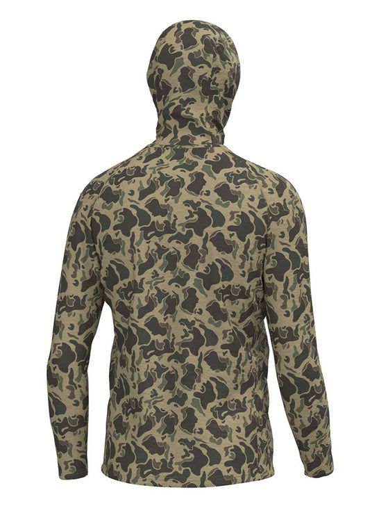 Local Boy Outfitters L1400084-RTC Mens Heather Blend Hoddie Retro Camo back view. If you need any assistance with this item or the purchase of this item please call us at five six one seven four eight eight eight zero one Monday through Saturday 10:00a.m EST to 8:00 p.m EST
