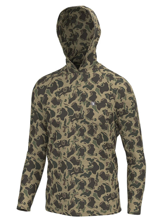 Local Boy Outfitters L1400084-RTC Mens Heather Blend Hoddie Retro Camo front view. If you need any assistance with this item or the purchase of this item please call us at five six one seven four eight eight eight zero one Monday through Saturday 10:00a.m EST to 8:00 p.m EST