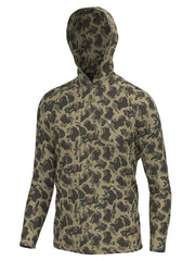 Local Boy Outfitters L1400084-RTC Mens Heather Blend Hoddie Retro Camo front view. If you need any assistance with this item or the purchase of this item please call us at five six one seven four eight eight eight zero one Monday through Saturday 10:00a.m EST to 8:00 p.m EST