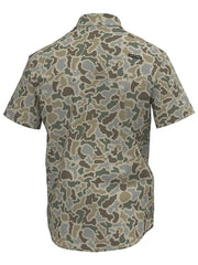 Local Boy Outfitters L1500050-LFS Lowcountry Button Down Shirt Localflage Sand back view. If you need any assistance with this item or the purchase of this item please call us at five six one seven four eight eight eight zero one Monday through Saturday 10:00a.m EST to 8:00 p.m EST