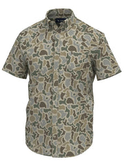 Local Boy Outfitters L1500050-LFS Lowcountry Button Down Shirt Localflage Sand front view. If you need any assistance with this item or the purchase of this item please call us at five six one seven four eight eight eight zero one Monday through Saturday 10:00a.m EST to 8:00 p.m EST