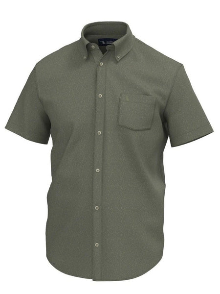 Local Boy Outfitters L1500050-OSH Lowcountry Button Down Shirt Olive Shoal front view. If you need any assistance with this item or the purchase of this item please call us at five six one seven four eight eight eight zero one Monday through Saturday 10:00a.m EST to 8:00 p.m EST