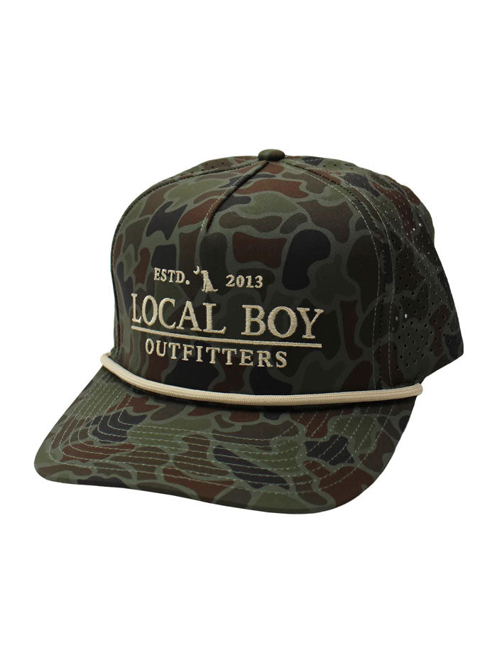 Local Boy Outfitters L3000446-LCO Mens Classic LBO Perforated Rope Hat Localflage OD front view. If you need any assistance with this item or the purchase of this item please call us at five six one seven four eight eight eight zero one Monday through Saturday 10:00a.m EST to 8:00 p.m EST
