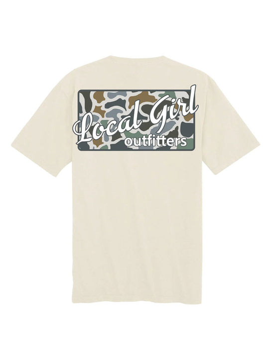 Local Girl Outfitters L5100043-IVY Womens LG LCF Bluff Plate SS Tee Ivory back view. If you need any assistance with this item or the purchase of this item please call us at five six one seven four eight eight eight zero one Monday through Saturday 10:00a.m EST to 8:00 p.m EST