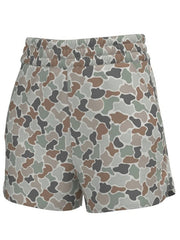 Local Girl Outfitters L5160000-FCF Womens LG High-Waisted Volley Shorts Forest Camo Flora front view. If you need any assistance with this item or the purchase of this item please call us at five six one seven four eight eight eight zero one Monday through Saturday 10:00a.m EST to 8:00 p.m EST