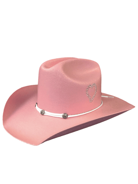 Lasso Hats LAR KE P2H Cowgirl Heart Canvas Hat Pink side / front view. If you need any assistance with this item or the purchase of this item please call us at five six one seven four eight eight eight zero one Monday through Saturday 10:00a.m EST to 8:00 p.m EST
