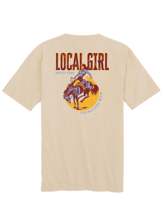 Local Girl Outfitters L5100050-LAT Womens Stay Wild Short Sleeve Tee Latte back view. If you need any assistance with this item or the purchase of this item please call us at five six one seven four eight eight eight zero one Monday through Saturday 10:00a.m EST to 8:00 p.m EST