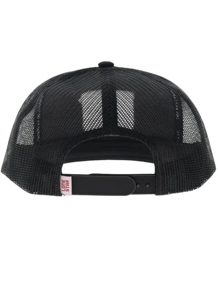Hooey LS032T-BK LONE STAR Trucker Hat Black back view. If you need any assistance with this item or the purchase of this item please call us at five six one seven four eight eight eight zero one Monday through Saturday 10:00a.m EST to 8:00 p.m EST
