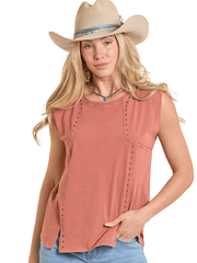 Panhandle LW21T08438-CPR Ladies Studded Jersey Tee Copper front view. If you need any assistance with this item or the purchase of this item please call us at five six one seven four eight eight eight zero one Monday through Saturday 10:00a.m EST to 8:00 p.m EST
