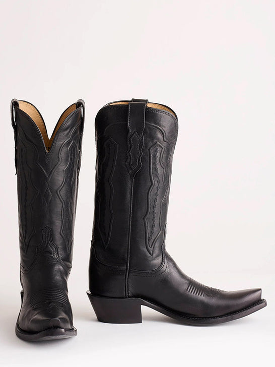 Lucchese M5006.S54 Womens GRACE Western Boots Black front and side view. If you need any assistance with this item or the purchase of this item please call us at five six one seven four eight eight eight zero one Monday through Saturday 10:00a.m EST to 8:00 p.m EST