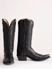 Lucchese M5006.S54 Womens GRACE Western Boots Black front and side view. If you need any assistance with this item or the purchase of this item please call us at five six one seven four eight eight eight zero one Monday through Saturday 10:00a.m EST to 8:00 p.m EST