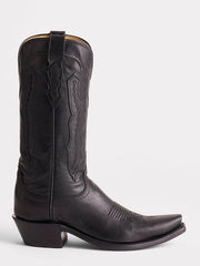 Lucchese M5006.S54 Womens GRACE Western Boots Black side view. If you need any assistance with this item or the purchase of this item please call us at five six one seven four eight eight eight zero one Monday through Saturday 10:00a.m EST to 8:00 p.m EST