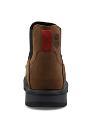 Twisted X MDAN001 Mens 6 Inch Nano Toe Work Boot Brown & Black back view. If you need any assistance with this item or the purchase of this item please call us at five six one seven four eight eight eight zero one Monday through Saturday 10:00a.m EST to 8:00 p.m EST