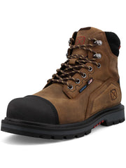Twisted X MDANW01 Mens 6 Inch Nano Toe Work Boot Brown & Black side / front view. If you need any assistance with this item or the purchase of this item please call us at five six one seven four eight eight eight zero one Monday through Saturday 10:00a.m EST to 8:00 p.m EST