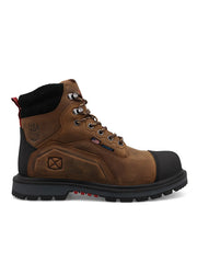 Twisted X MDANW01 Mens 6 Inch Nano Toe Work Boot Brown & Black side view. If you need any assistance with this item or the purchase of this item please call us at five six one seven four eight eight eight zero one Monday through Saturday 10:00a.m EST to 8:00 p.m EST