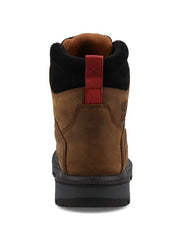 Twisted X MDANW02 Mens 6 Inch Nano Toe Work Boot Brown & Black back view. If you need any assistance with this item or the purchase of this item please call us at five six one seven four eight eight eight zero one Monday through Saturday 10:00a.m EST to 8:00 p.m EST