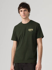 Levis 224912149 Mens Classic Graphic Tee Olive Green front view. If you need any assistance with this item or the purchase of this item please call us at five six one seven four eight eight eight zero one Monday through Saturday 10:00a.m EST to 8:00 p.m EST
