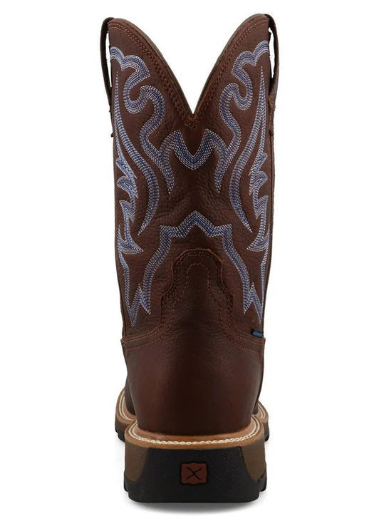 Twisted X MUNW005 Mens UltraLite X Nano Toe Waterproof Work Boot Hickory back view. If you need any assistance with this item or the purchase of this item please call us at five six one seven four eight eight eight zero one Monday through Saturday 10:00a.m EST to 8:00 p.m EST