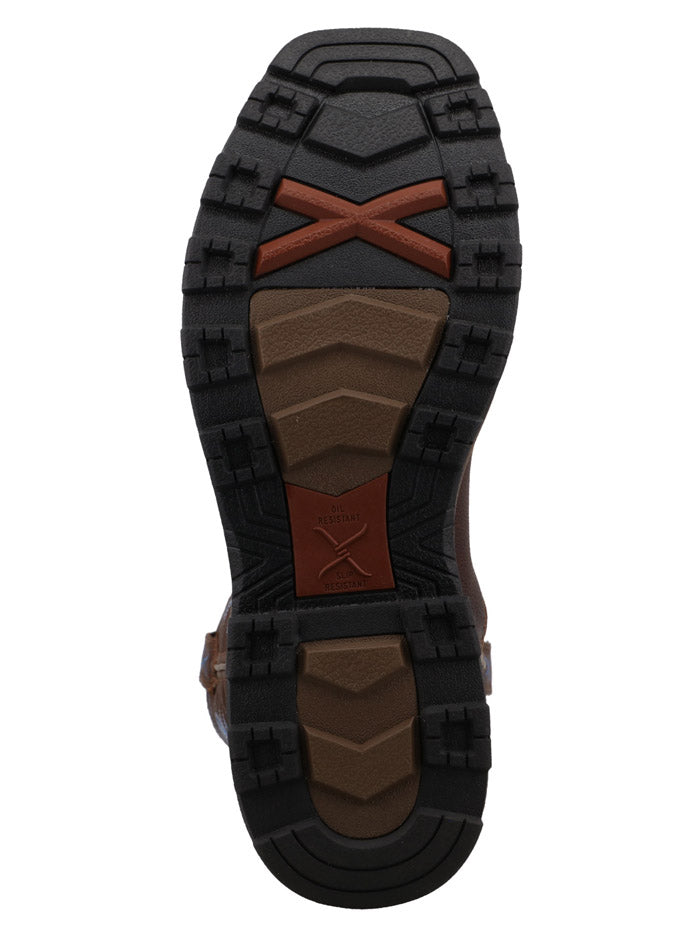 Twisted X MUW0001 Mens 11 in UltraLite X Work Boot Hickory Brown front and side view. If you need any assistance with this item or the purchase of this item please call us at five six one seven four eight eight eight zero one Monday through Saturday 10:00a.m EST to 8:00 p.m EST

