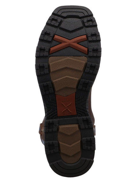 Twisted X MUW0001 Mens 11 in UltraLite X Work Boot Hickory Brown sole view. If you need any assistance with this item or the purchase of this item please call us at five six one seven four eight eight eight zero one Monday through Saturday 10:00a.m EST to 8:00 p.m EST
