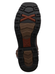 Twisted X MUW0001 Mens 11 in UltraLite X Work Boot Hickory Brown sole view. If you need any assistance with this item or the purchase of this item please call us at five six one seven four eight eight eight zero one Monday through Saturday 10:00a.m EST to 8:00 p.m EST

