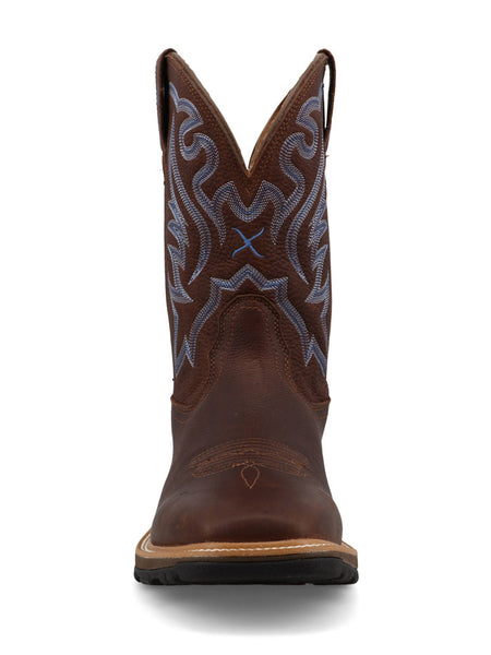 Twisted X MUW0001 Mens 11 in UltraLite X Work Boot Hickory Brown front view. If you need any assistance with this item or the purchase of this item please call us at five six one seven four eight eight eight zero one Monday through Saturday 10:00a.m EST to 8:00 p.m EST
