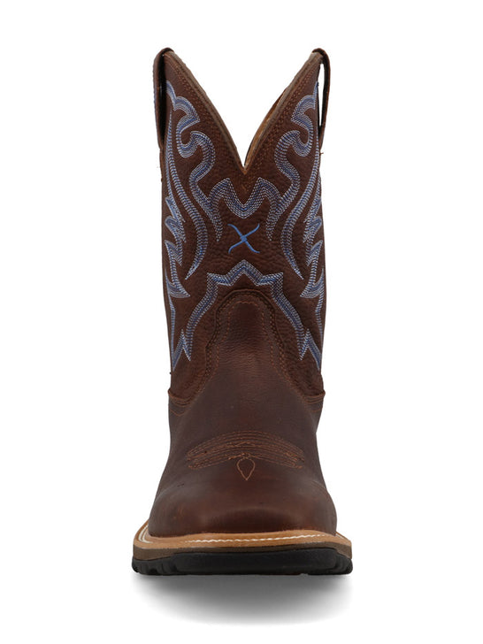 Twisted X MUW0001 Mens 11 in UltraLite X Work Boot Hickory Brown front view. If you need any assistance with this item or the purchase of this item please call us at five six one seven four eight eight eight zero one Monday through Saturday 10:00a.m EST to 8:00 p.m EST
