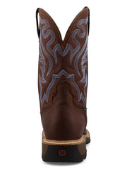 Twisted X MUW0001 Mens 11 in UltraLite X Work Boot Hickory Brown back view. If you need any assistance with this item or the purchase of this item please call us at five six one seven four eight eight eight zero one Monday through Saturday 10:00a.m EST to 8:00 p.m EST
