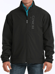 Cinch MWJ1043014 Mens Conceal Carry Bonded Jacket Black front view. If you need any assistance with this item or the purchase of this item please call us at five six one seven four eight eight eight zero one Monday through Saturday 10:00a.m EST to 8:00 p.m EST