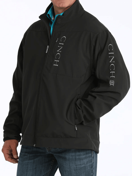 Cinch MWJ1043014 Mens Conceal Carry Bonded Jacket Black side view. If you need any assistance with this item or the purchase of this item please call us at five six one seven four eight eight eight zero one Monday through Saturday 10:00a.m EST to 8:00 p.m EST