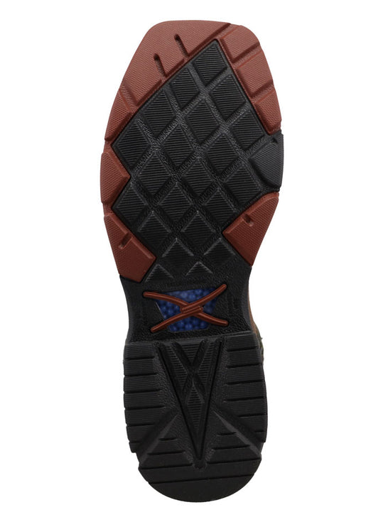 Twisted X MXBNW11 Mens Waterproof Nano Toe Western Work Boot Lion & Dark Olive sole view. If you need any assistance with this item or the purchase of this item please call us at five six one seven four eight eight eight zero one Monday through Saturday 10:00a.m EST to 8:00 p.m EST
