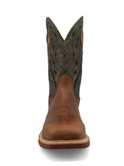 Twisted X MXBNW11 Mens Waterproof Nano Toe Western Work Boot Lion & Dark Olive front view. If you need any assistance with this item or the purchase of this item please call us at five six one seven four eight eight eight zero one Monday through Saturday 10:00a.m EST to 8:00 p.m EST