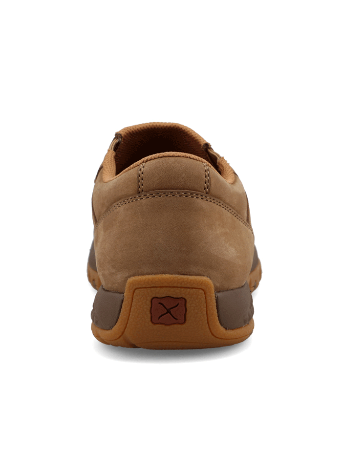 Twisted X MXC0022 Mens Slip On Driving Moc Camel Tan front and side view. If you need any assistance with this item or the purchase of this item please call us at five six one seven four eight eight eight zero one Monday through Saturday 10:00a.m EST to 8:00 p.m EST
