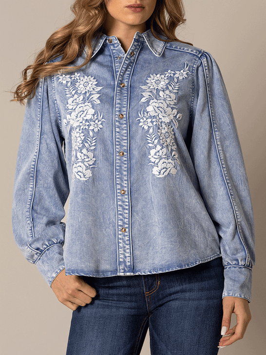 Kimes Ranch MAE Womens  Light Wash Indigo front view. If you need any assistance with this item or the purchase of this item please call us at five six one seven four eight eight eight zero one Monday through Saturday 10:00a.m EST to 8:00 p.m EST
