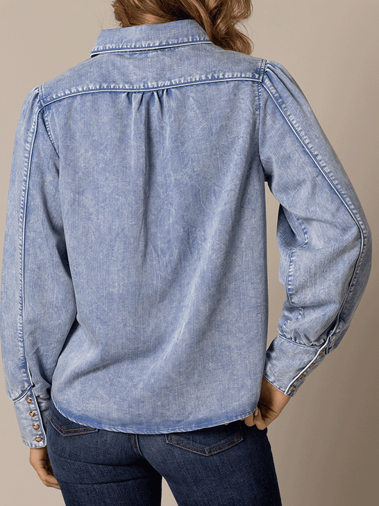 Kimes Ranch MAE Womens  Light Wash Indigo back view. If you need any assistance with this item or the purchase of this item please call us at five six one seven four eight eight eight zero one Monday through Saturday 10:00a.m EST to 8:00 p.m EST